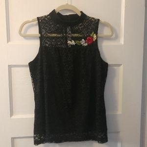 Lacy black top